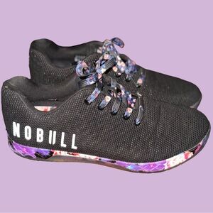 NOBULL Women's Black and Purple Floral Athletic Shoes